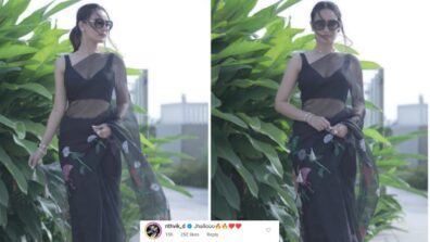 Surbhi Jyoti looks ravishing in see-through black saree, Rithvik Dhanjani calls her ‘Jhallo’