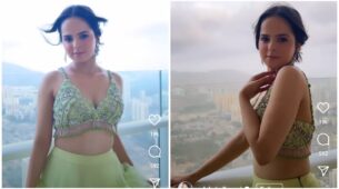 TMKOC actress Palak Sindhwani romps in a stunning mint green embellished lehenga, watch