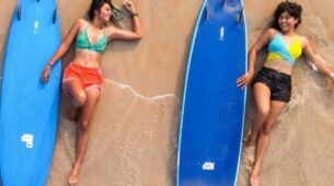 TMKOC game Nidhi Bhanushali lies down at beach with BF, see viral moment