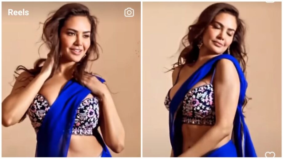 Uff Teri Adaa: Esha Gupta dons sensuous blue saree, flaunts hourglass figure like 'sensuality queen' 613406