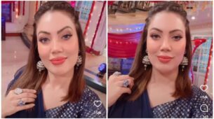 [Video] TMKOC actress Munmun Dutta leaves fans astounded with her blue saree looks