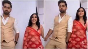 Viral Video: Reem Sameer Shaikh gets cosy while dancing with Zain Imam in transparent saree, see what happened next