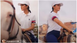 Watch: Shivangi Joshi eliminates horse-riding from bucket list, enjoys time with beautiful white horse