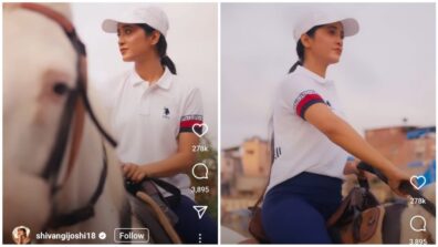 Watch: Shivangi Joshi eliminates horse-riding from bucket list, enjoys time with beautiful white horse