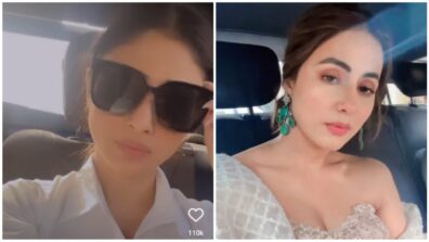 Watch: This is what the tv babes Mouni Roy and Hina Khan do when stuck in traffic!