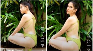Watch video: Urfi Javed looks all over-the-top in this green bikini