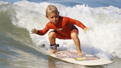 Young Kid Surf Effortlessly, Looking Calm As Ever