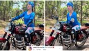What A Babe: Ashnoor Kaur rides swanky ‘Royal Enfield’ bike, Palak Sindhwani comments