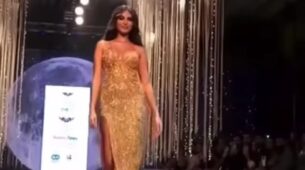 What A Diva: Tara Sutaria spins heads in her golden slit outfit, fans in love with her ramp walk