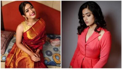 Which Of Rashmika Mandanna’s Red Looks Do You Prefer: Saree, Dress, Or Kurta?