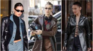 Take A Look At How Bella Hadid Elevates Her Outfits With Dramatic Jackets