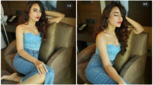 A Blue Affair: Surbhi Jyoti shows the ultimate play with monochrome colours in corset top and skirt