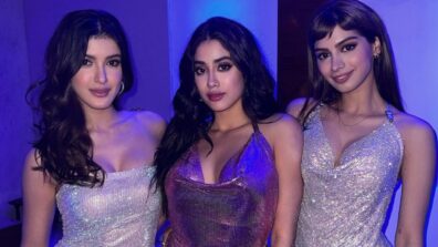 A Glitzy Affair: Janhvi, Shanaya and Khushi Kapoor look stunning in glittery outfits