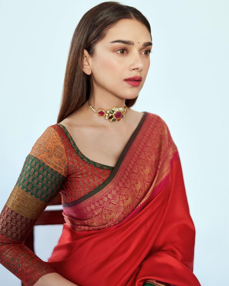 Aditi Rao Hydari Looks Royal In Sartorial Red Saree & We Want It: See Pics - 0