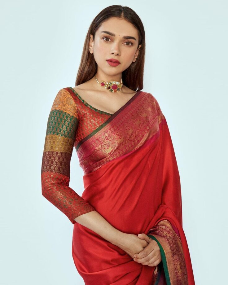 Aditi Rao Hydari Looks Royal In Sartorial Red Saree & We Want It: See Pics - 1