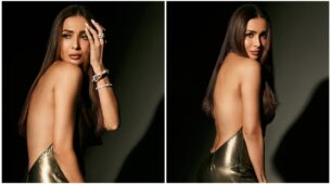 All that glitters are definitely gold! Malaika Arora stuns in sequinned backless outfit