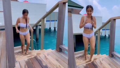 Beach Girl: Anushka Sen oozes like fire in all-white bikini avatar, video inside