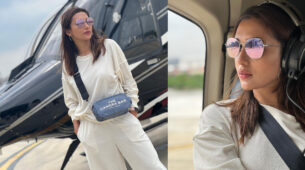 Bengali actress Mimi Chakraborty poses like boss babe in all white co-Ord set, heading for a flight