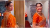 Bhojpuri actress Sapna Choudhary stuns in heavily embellished orange saree, watch