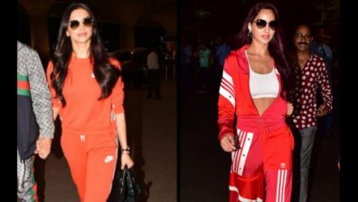 BTS Faceoff: Deepika Padukone Or Nora Fatehi: Who Gave You Fashion Goals In A Red Tracksuit?