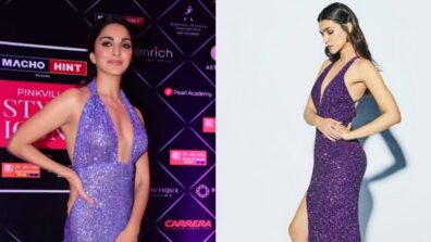 Fashion Face-off: Kiara Advani Vs Kriti Sanon: Who Got You Crushing In A Deep-Neck Purple Sequin Gown?