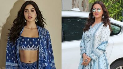 Fashion Face-off: Janhvi Kapoor Vs Sonakshi Sinha: Whose Blue Anita Donge Sharara Are You Loving?