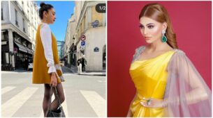 Cannes beauties Aditi Rao Hydari and Urvashi Rautela style up in mustard ensembles, see pics
