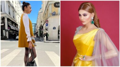 Cannes beauties Aditi Rao Hydari and Urvashi Rautela style up in mustard ensembles, see pics