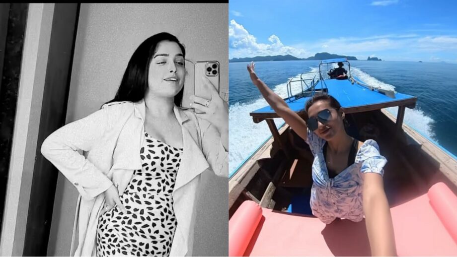 Creative Babes: Mimi Chakraborty enjoys speedboat ride, Aamrapali Dubey sets temperature soaring in vanity van 634020