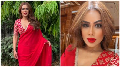 Desi Pataka: Nia Sharma is raising heat effortlessly in spicy red plunging neckline saree, stuns in red cherry lipstick