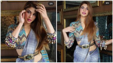 Desi Photodump: Jacqueline Fernandez is making us fall in love with her printed blouse and saree avatar, see pics