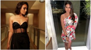 Fashion Divas: Surbhi Jyoti channelises her black swan in off-shoulder midi dress, Surbhi Chandna stuns in floral white mini dress