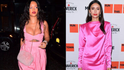 Fashion Faceoff: Nina Dobrev Vs Rihanna: Whose Pink Ruffled Dress Is Prettier?