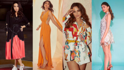 ‘Flamboyant’ is what we can say for Karisma Kapoor, Shilpa Shetty, Sonakshi Sinha and Sanjana Sanghi’s designer lookbook