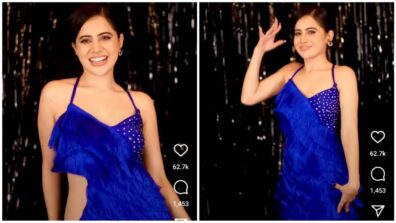 Gorgeous: Urfi Javed shows off retro dance moves in royal blue fringe dress’