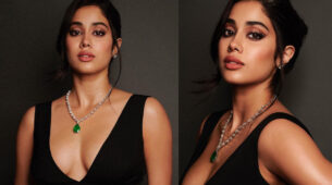 Hotness Alert!!! Janhvi Kapoor rocks this classic black thigh-high slit gown, Samantha Ruth Prabhu feels the heat