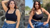 In pics: Bhojpuri actress Monalisa keeps it sassy in deep neck black tank top and denim jeans