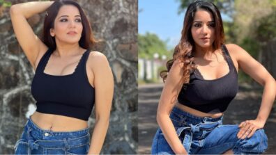 In pics: Bhojpuri actress Monalisa keeps it sassy in deep neck black tank top and denim jeans