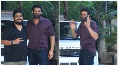 In The Midst Of Wedding Rumours, Prabhas Looks Sharp In Black Formals As He Poses For Photos At Om Raut’s House party