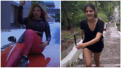 Iss Baarish Mein: Rakhi Sawant and Rhea Chakraborty vibe in rain, watch videos