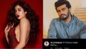 Janhvi Kapoor sparkles in glittery backless red flared gown, Arjun Kapoor says “time to make merry”