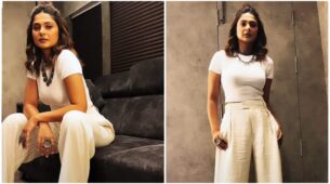 Jennifer Winget gives bossy babe vibes in classic all ivory white pantsuit