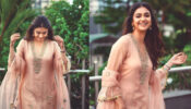Keerthy Suresh looks resplendent in 38,800/- worth designer Rajiramniq nude pink kurta set, see pictures
