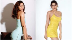KKK Fashion Face-off: Sana Makbul Vs Nikki Tamboli: Your ‘queen of hearts’ in monotone bodycon midi dress? (Vote Now)