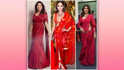 Madhuri Dixit, Malaika Arora, Shilpa Shetty: B-Town Beauties That Slay In Red Sarees