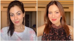 Major Transformation: Munmun Dutta dolls up in floral sleeveless ruffle gown