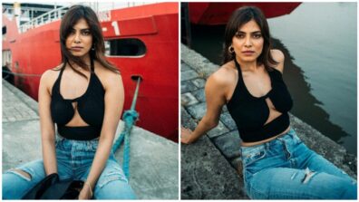 Malavika Mohanan looks sultry in black crop top and denim jeans