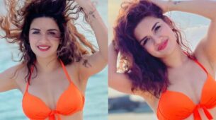Maldives Babe: Avneet Kaur looks sultry in candy orange bikini