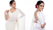 Marathi diva Amruta Khanvilkar to show utter grace in white sarees, see pictures