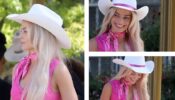Margot Robbie is a real-life ‘barbie doll’ on the sets of ‘Barbie’, dazzles in pink outfit and white hat